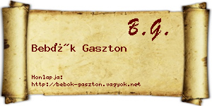 Bebők Gaszton névjegykártya